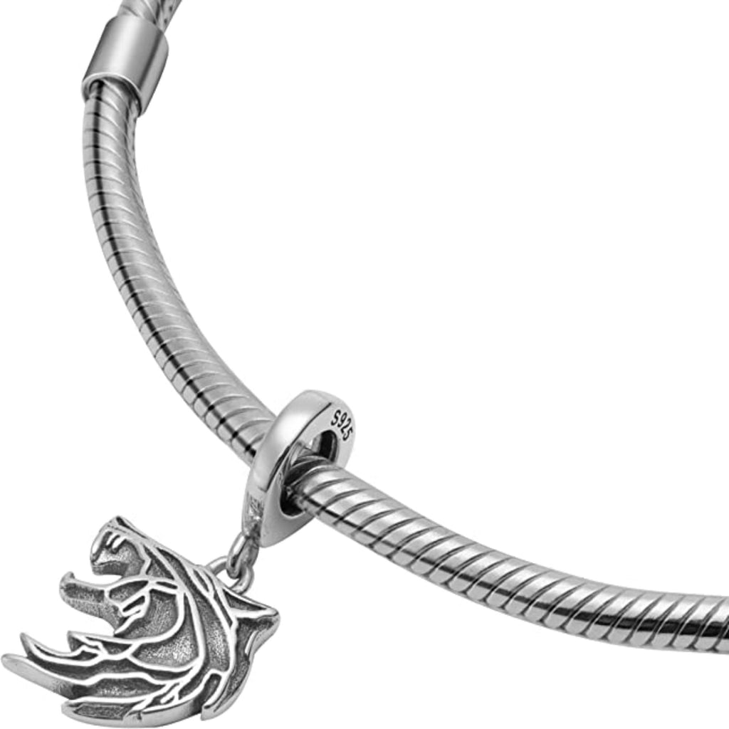 Celtic Wolf Fenrir Viking Sterling Silver Dangle Pendant Bead Charm - Bolenvi Pandora Disney Chamilia Cartier Tiffany Charm Bead Bracelet Jewelry 