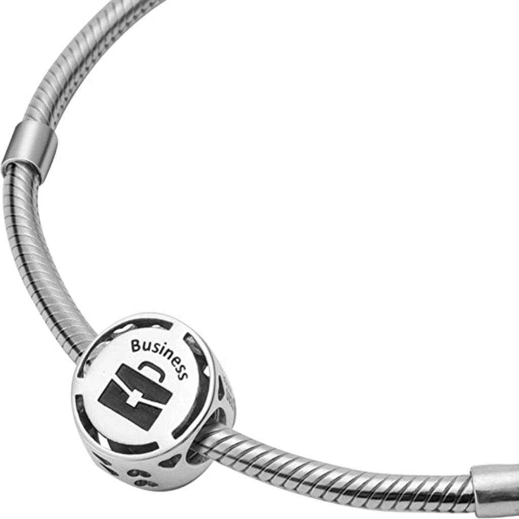 Business Entrepreneur Job Career Professions Sterling Silver Dangle Pendant Bead Charm - Bolenvi Pandora Disney Chamilia Jewelry 