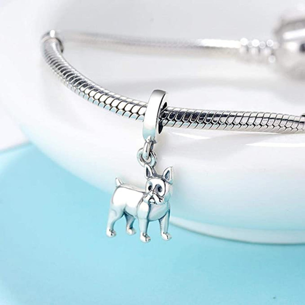 Boston Terrier French Bulldog Bull Dog Sterling Silver Dangle Pendant Bead Charm - Bolenvi Pandora Disney Chamilia Jewelry 