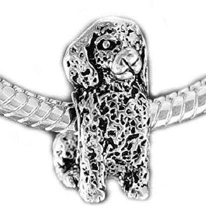 Poodle Golden Doodle Sterling Silver Bead Charm - Bolenvi Pandora Disney Chamilia Cartier Tiffany Charm Bead Bracelet Jewelry 