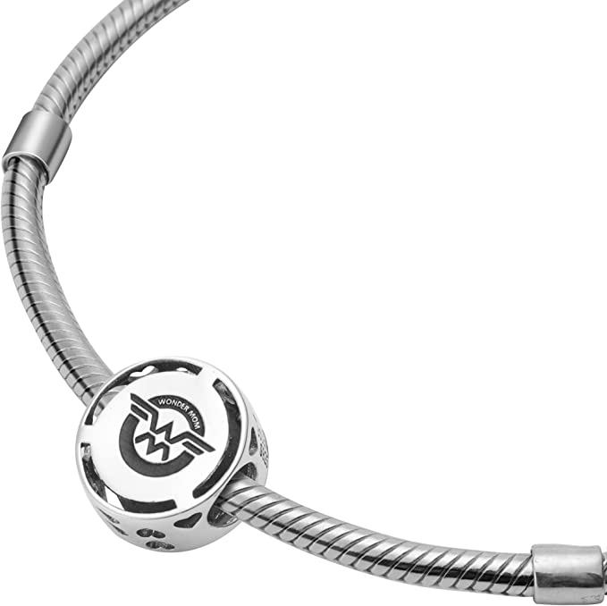 Wonder Mom Woman Sterling Silver Bead Charm - Bolenvi Pandora Disney Chamilia Cartier Tiffany Charm Bead Bracelet Jewelry 