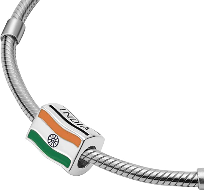 India Flags Travel Country Sterling Silver Dangle Pendant Bead Charm - Bolenvi Pandora Disney Chamilia Jewelry 