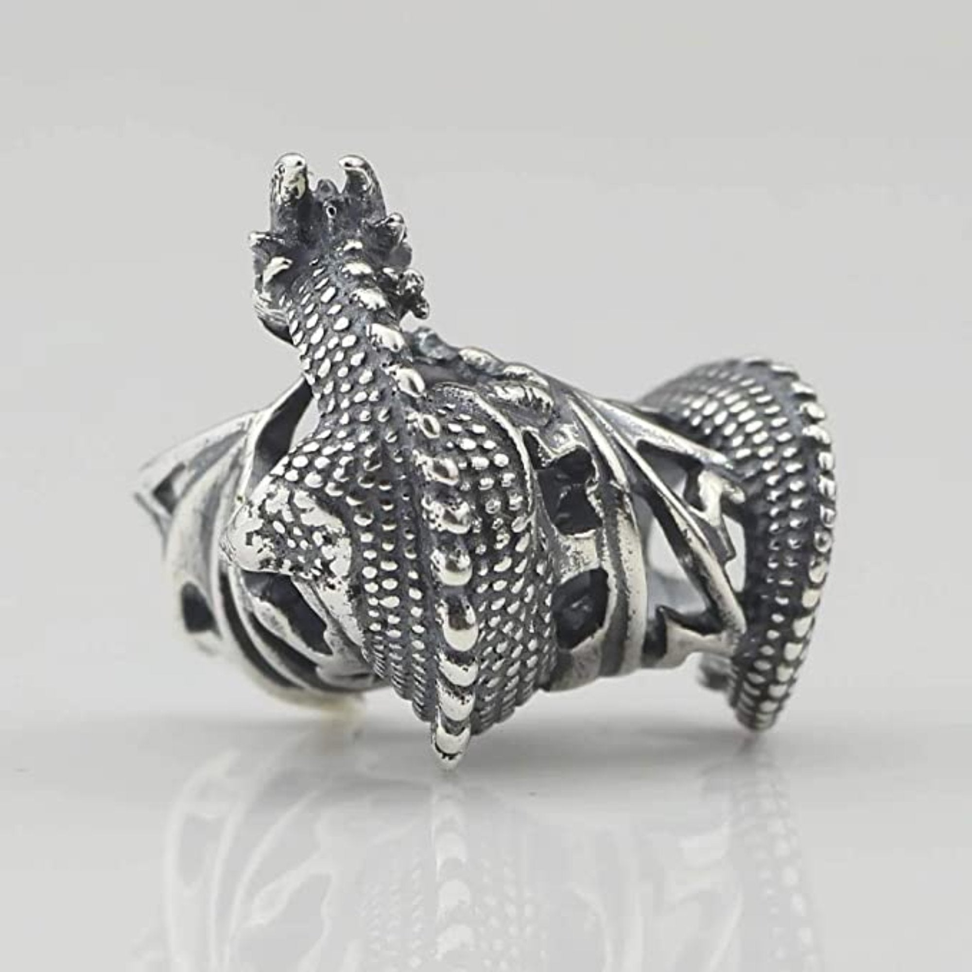 Fairytale Ice Fire Dragon Sterling Silver Bead Charm