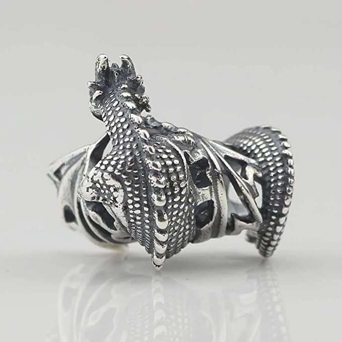Fairytale Ice Fire Dragon Sterling Silver Bead Charm - Bolenvi Pandora Disney Chamilia Cartier Tiffany Charm Bead Bracelet Jewelry 
