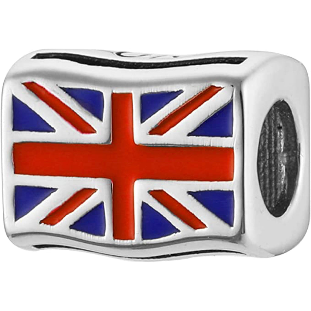 United Kingdom UK Flags Country Sterling Silver Bead Charm - Bolenvi Pandora Disney Chamilia Jewelry 