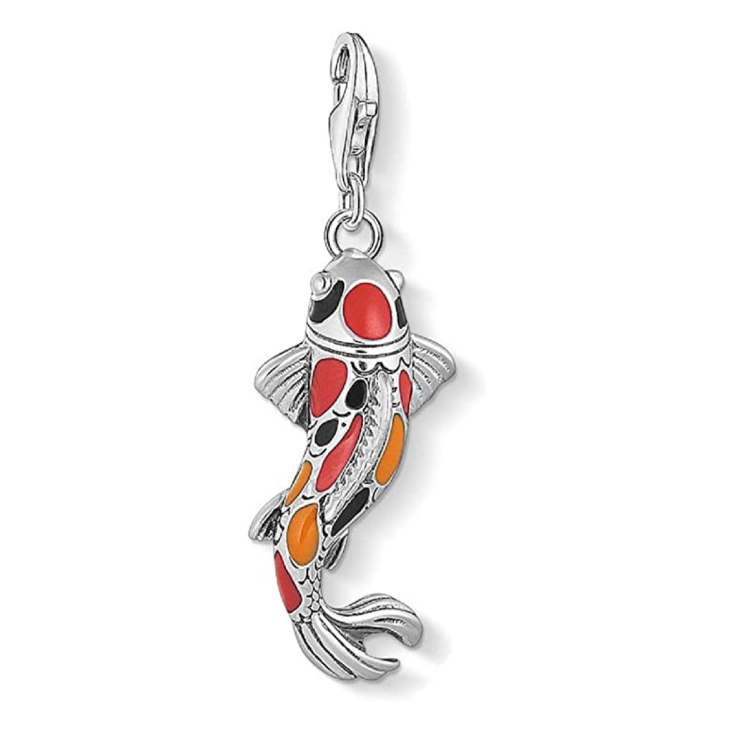 Orange Koi Fish Sterling Silver Lobster Clasp Pendant Charm - Bolenvi Pandora Disney Chamilia Cartier Tiffany Charm Bead Bracelet Jewelry 