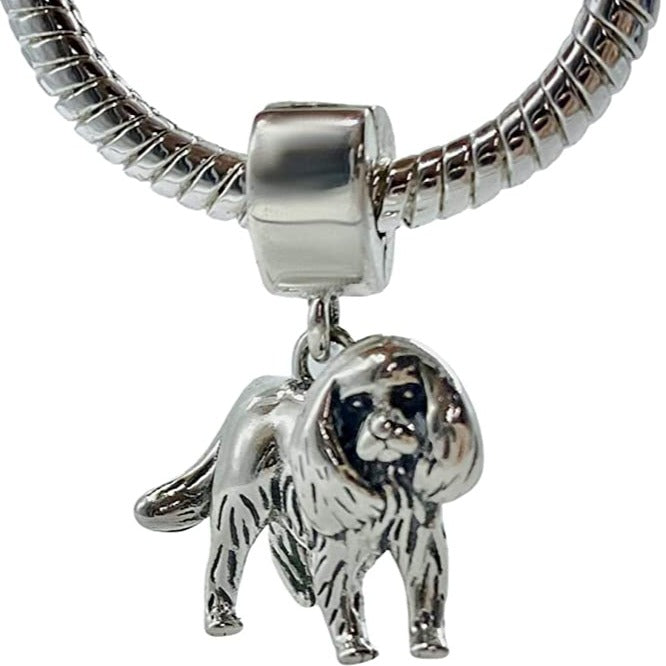 Cavalier King Charles Spaniel Dog Sterling Silver Dangle Pendant Bead Charm - Bolenvi Pandora Disney Chamilia Jewelry 