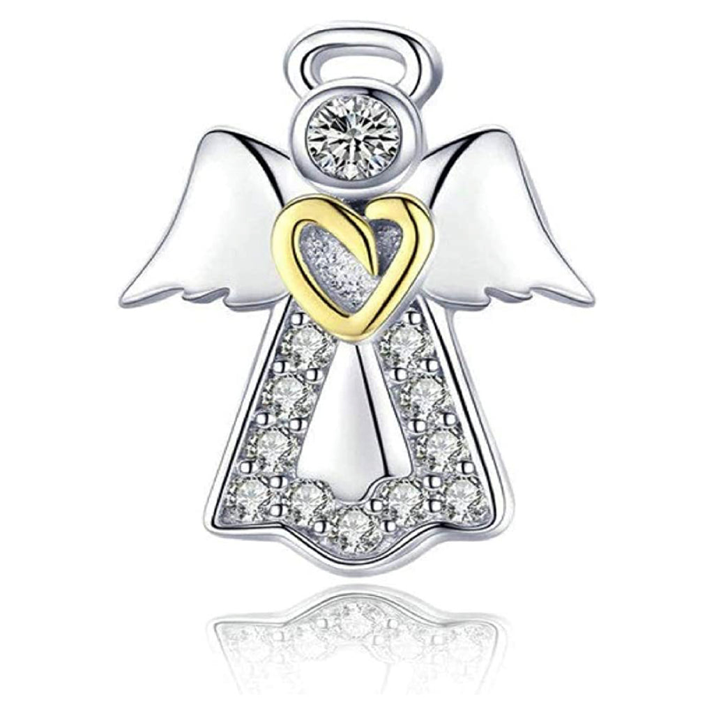 Guardian Angel Memorial Sterling Silver Bead Charm - Bolenvi Pandora Disney Chamilia Jewelry 