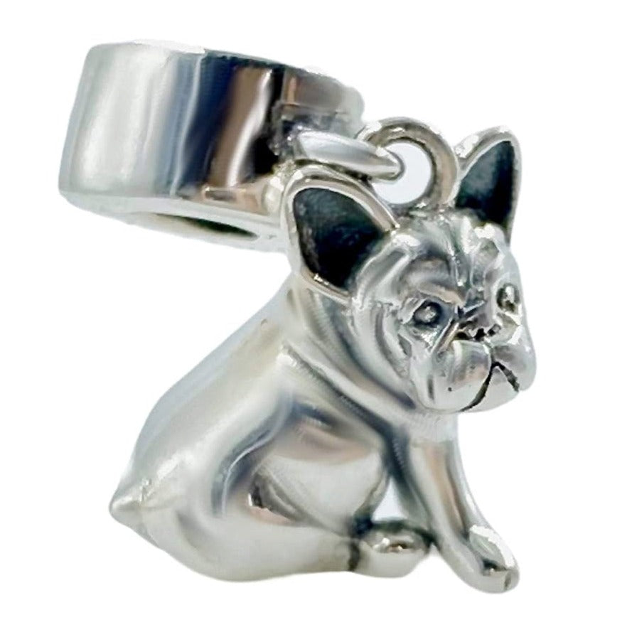 French Bulldog Bull Dog Sterling Silver Dangle Pendant Bead Charm - Bolenvi Pandora Disney Chamilia Jewelry 