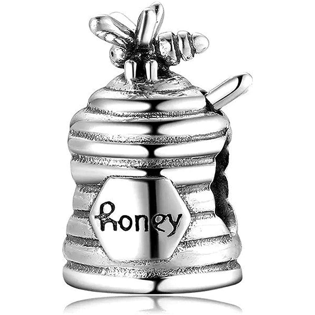 Honey Pot Winnie the Pooh Bear Sterling Silver Bead Charm - Bolenvi Pandora Disney Chamilia Cartier Tiffany Charm Bead Bracelet Jewelry 