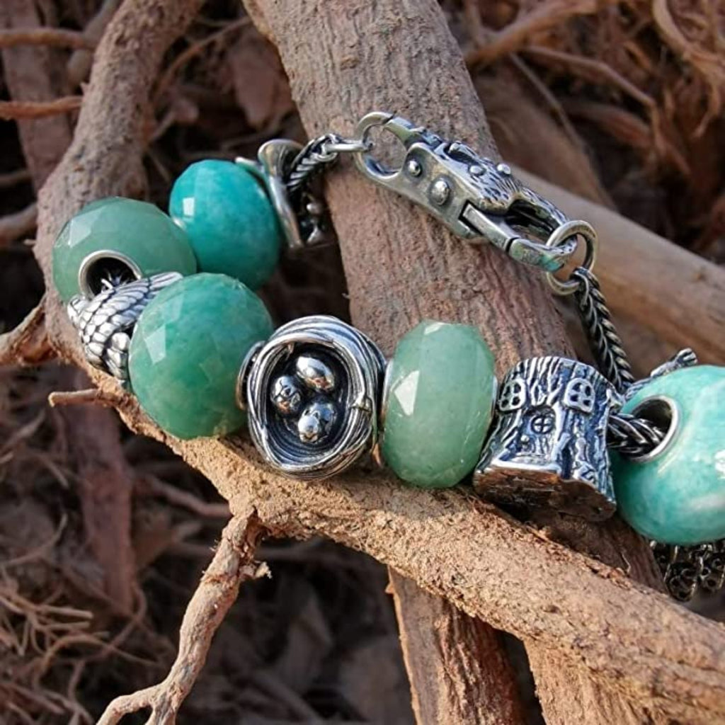 Bird Nest Eggs Sterling Silver Bead Charm - Bolenvi Pandora Disney Chamilia Cartier Tiffany Charm Bead Bracelet Jewelry 