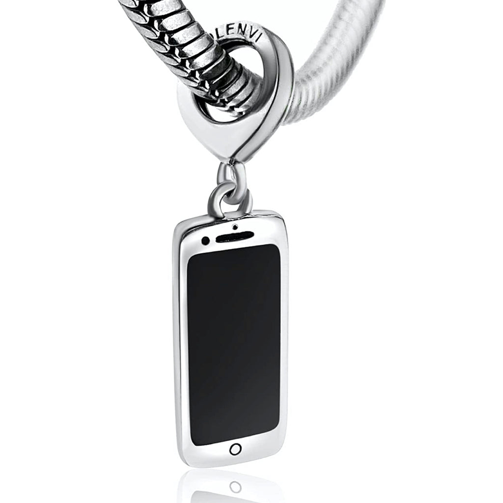 Cellphone Smartphone Sterling Silver Dangle Pendant Bead Charm - Bolenvi Pandora Disney Chamilia Cartier Tiffany Charm Bead Bracelet Jewelry 