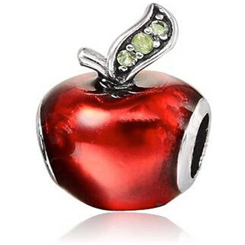 Delicious Red Apple Teacher Sterling Silver Dangle Pendant Bead Charm - Bolenvi Pandora Disney Chamilia Cartier Tiffany Charm Bead Bracelet Jewelry 