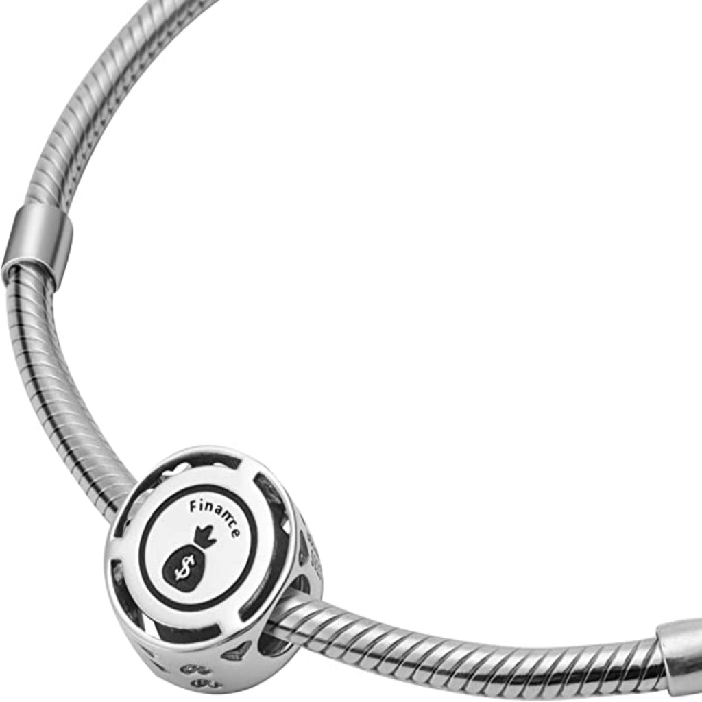 Finance Financial Job Career Professions Sterling Silver Dangle Pendant Bead Charm - Bolenvi Pandora Disney Chamilia Jewelry 