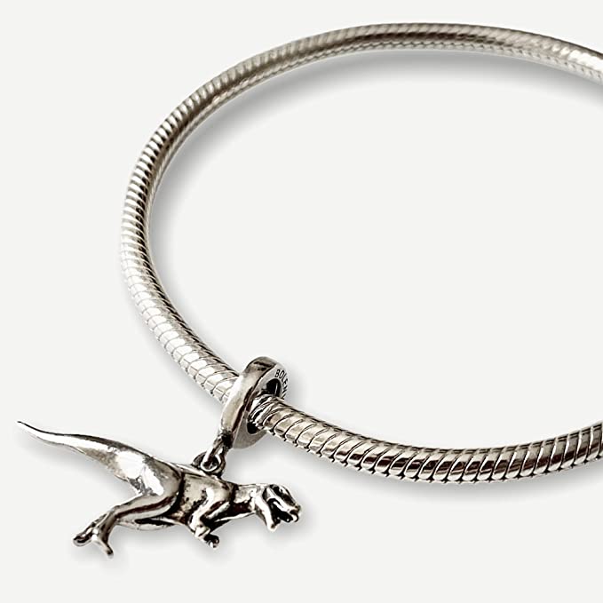 T-Rex Dinosaur Sterling Silver Dangle Pendant Bead Charm - Bolenvi Pandora Disney Chamilia Jewelry 