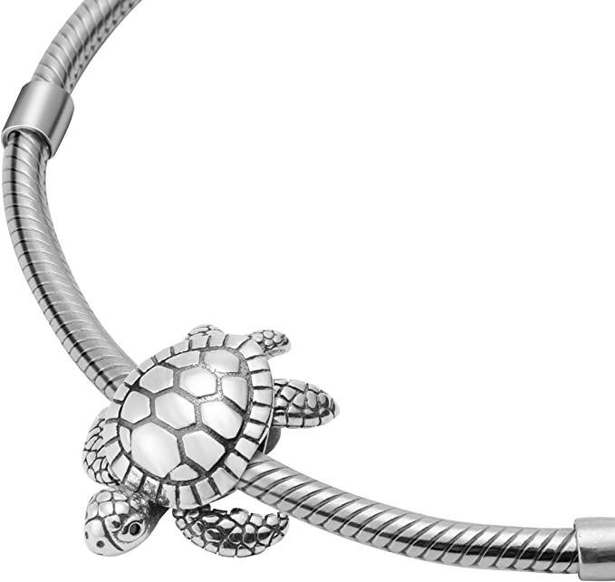 Baby Turtle Sterling Silver Bead Charm - Bolenvi Pandora Disney Chamilia Cartier Tiffany Charm Bead Bracelet Jewelry 