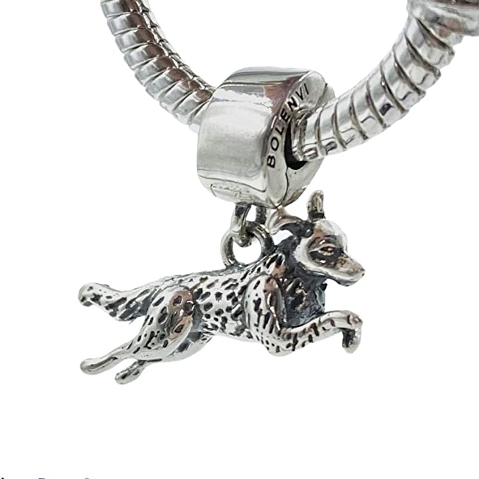 Border Collie Dog German Shepard Sterling Silver Dangle Pendant Bead Charm - Bolenvi Pandora Disney Chamilia Jewelry 