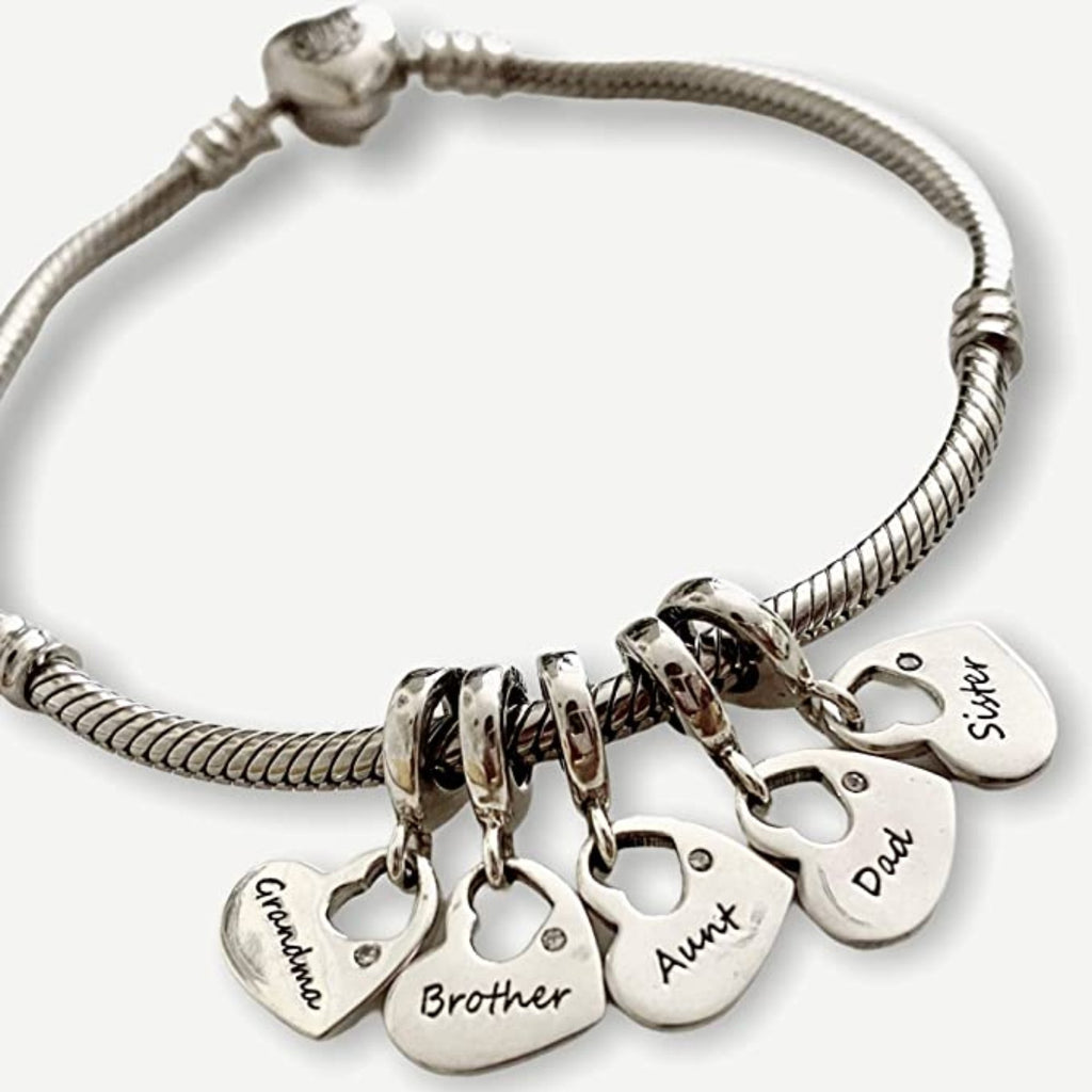 Brother Love Family Heart Sterling Silver Dangle Pendant Bead Charm - Bolenvi Pandora Disney Chamilia Jewelry 