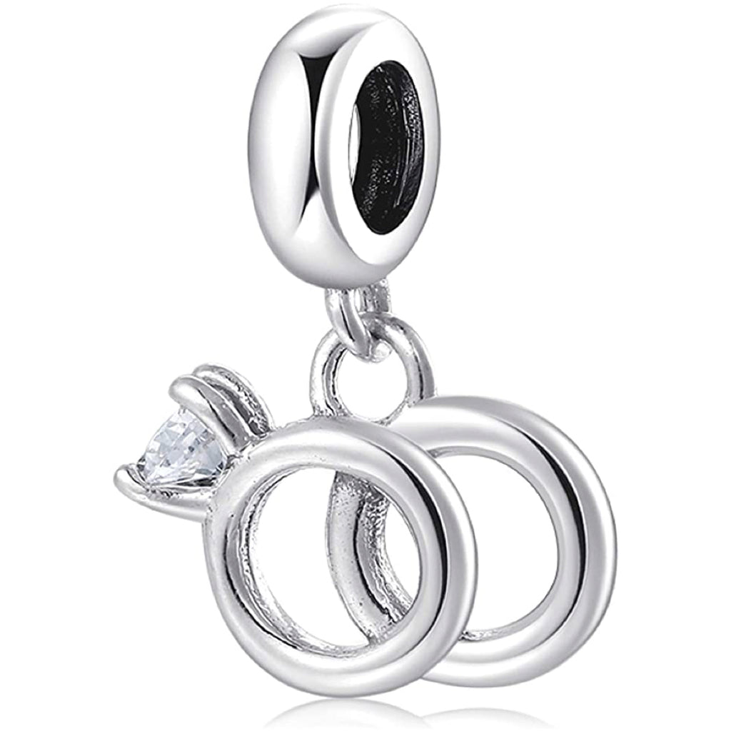 Wedding Rings Sterling Silver Dangle Pendant Bead Charm - Bolenvi Pandora Disney Chamilia Cartier Tiffany Charm Bead Bracelet Jewelry 