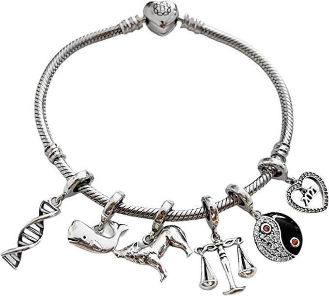 Justice Scale Lawyer Libra Sterling Silver Dangle Pendant Bead Charm - Bolenvi Pandora Disney Chamilia Jewelry 