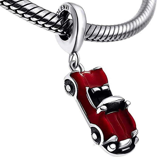 Sports Car Red Ferrari Sterling Silver Dangle Pendant Bead Charm - Bolenvi Pandora Disney Chamilia Cartier Tiffany Charm Bead Bracelet Jewelry 