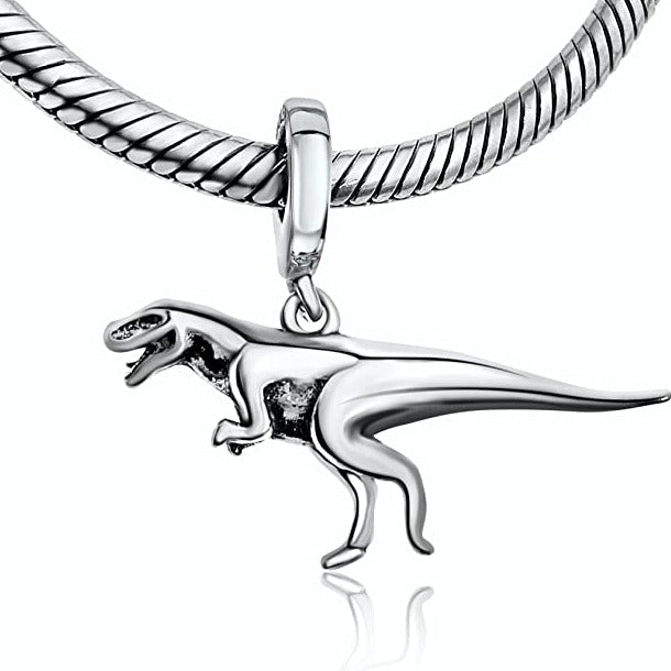 T-Rex Dinosaur Sterling Silver Dangle Pendant Bead Charm - Bolenvi Pandora Disney Chamilia Jewelry 