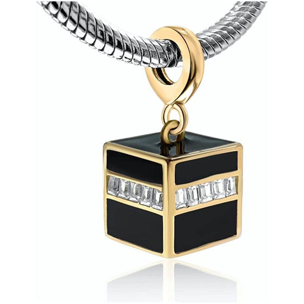 Kaaba Kabah Mosque Arabia Muslim Jewelry Gift Ramadan Eid Sterling Silver Dangle Pendant Bead Charm - Bolenvi Pandora Disney Chamilia Jewelry 