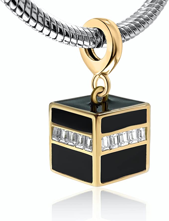 Kaaba Kabah Mosque Arabia Muslim Jewelry Gift Ramadan Eid Sterling Silver Dangle Pendant Bead Charm - Bolenvi Pandora Disney Chamilia Jewelry 