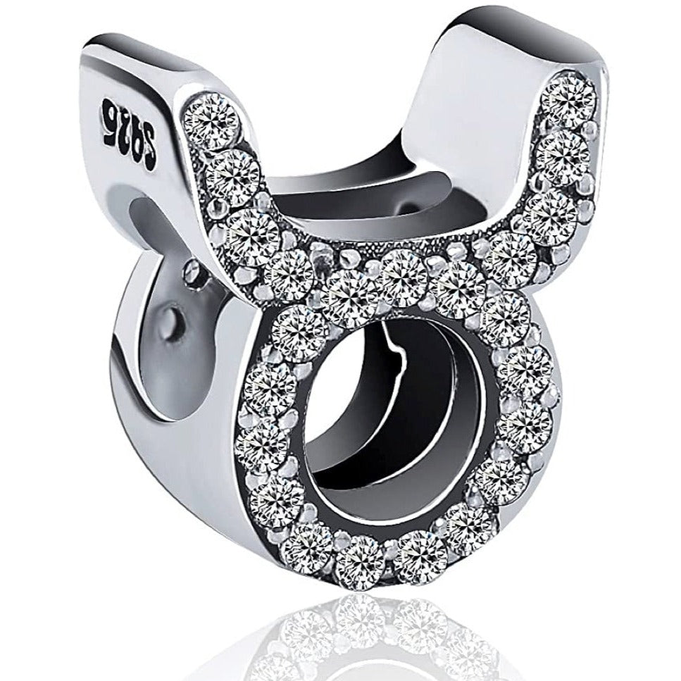 Taurus Zodiac Sterling Silver Bead Charm - Bolenvi Pandora Disney Chamilia Cartier Tiffany Charm Bead Bracelet Jewelry 