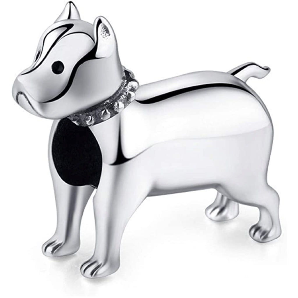 Pitbull American Pit Bull Terrier Charm Sterling Silver Bead Charm - Bolenvi Pandora Disney Chamilia Cartier Tiffany Charm Bead Bracelet Jewelry 