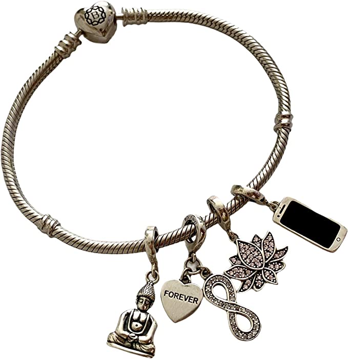 Forever Infinity Lovers Couple Sterling Silver Dangle Pendant Bead Charm - Bolenvi Pandora Disney Chamilia Jewelry 