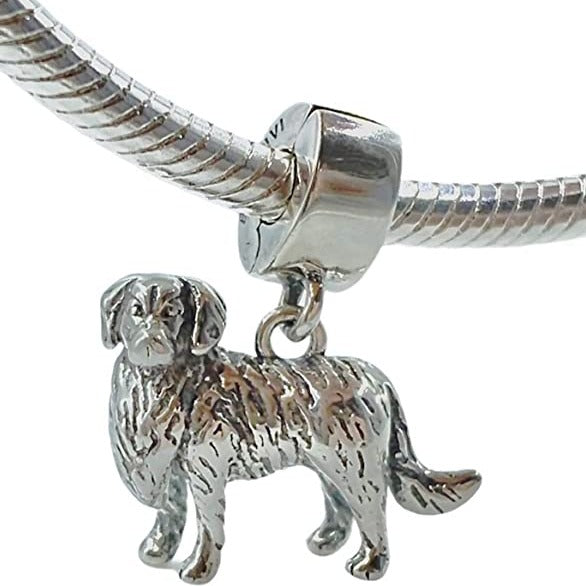 Golden Retriever Dog Sterling Silver Dangle Pendant Bead Charm - Bolenvi Pandora Disney Chamilia Jewelry 