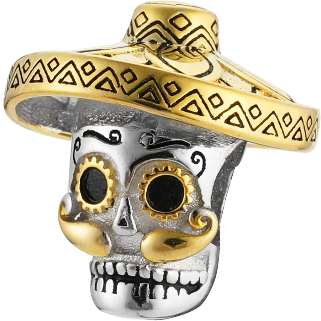 Mexican Sugar Skull with Sombrero Sterling Silver Bead Charm - Bolenvi Pandora Disney Chamilia Cartier Tiffany Charm Bead Bracelet Jewelry 