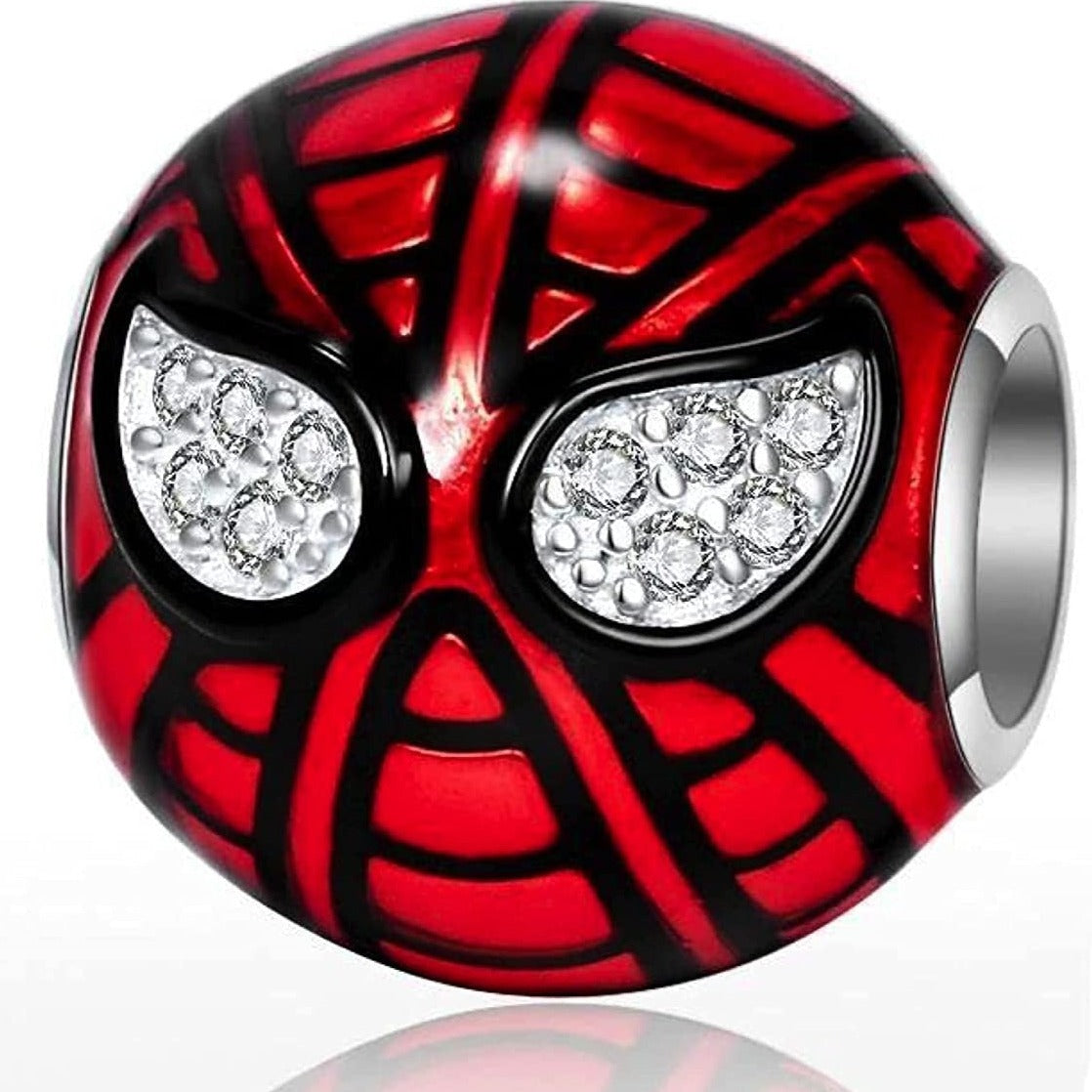 925 Sterling Silver Pendant Charm Bead For Pandora & Similar Charm  Bracelets or Necklaces (Red Spiderman Spider Man)