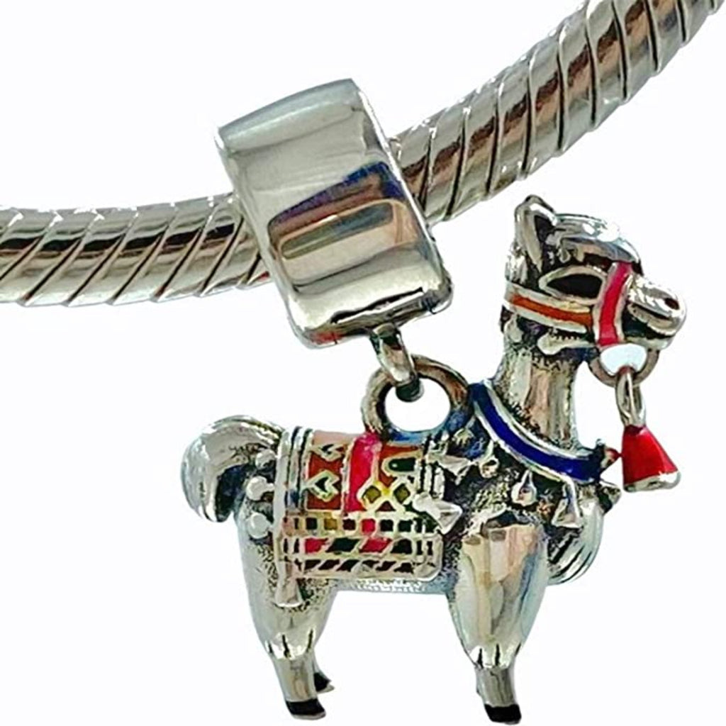 Alpaca Llama Peru Sterling Silver Dangle Pendant Bead Charm - Bolenvi Pandora Disney Chamilia Jewelry 