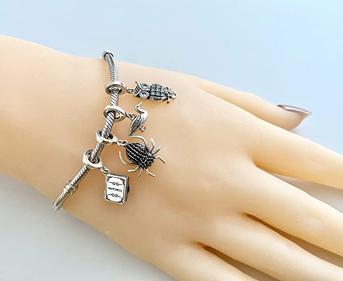 Sitting Night Owl Sterling Silver Dangle Pendant Bead Charm - Bolenvi Pandora Disney Chamilia Jewelry 