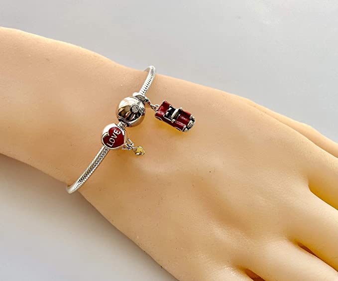 Sports Car Red Ferrari Sterling Silver Dangle Pendant Bead Charm - Bolenvi Pandora Disney Chamilia Cartier Tiffany Charm Bead Bracelet Jewelry 