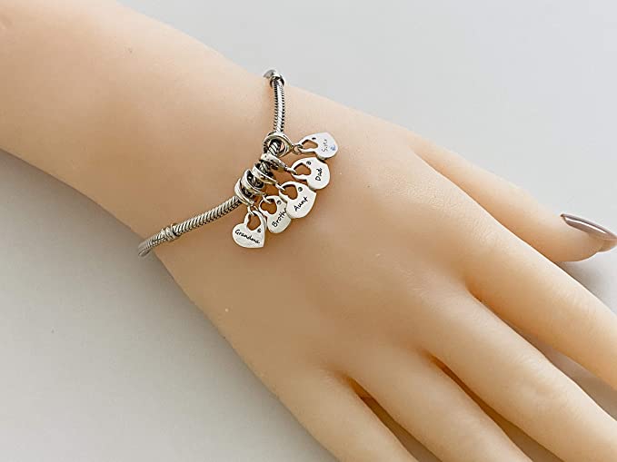 Grandma Love Family Heart Sterling Silver Dangle Pendant Bead Charm - Bolenvi Pandora Disney Chamilia Jewelry 