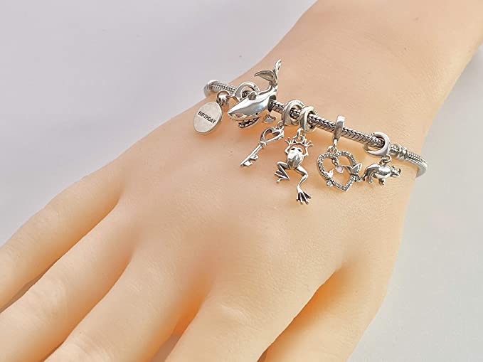Jumping Frog Sterling Silver Dangle Pendant Bead Charm - Bolenvi Pandora Disney Chamilia Cartier Tiffany Charm Bead Bracelet Jewelry 