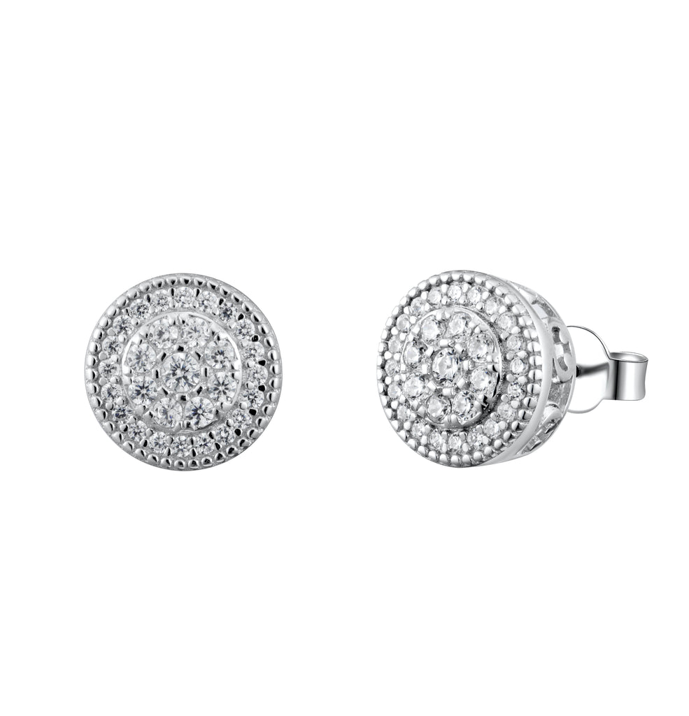 Sparkling Halo Victorian Crystal Pave Stud Earrings - Bolenvi Pandora Disney Chamilia Jewelry 