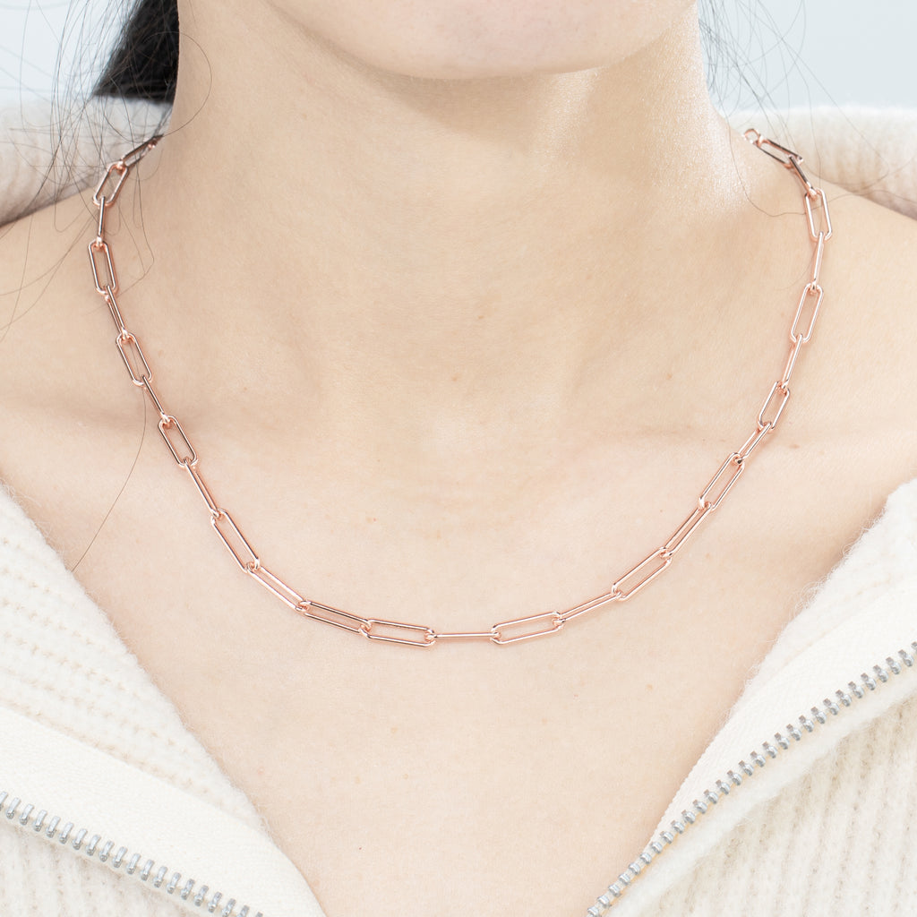 Rose Gold Link Chain Necklace - Bolenvi Pandora Disney Chamilia Jewelry 