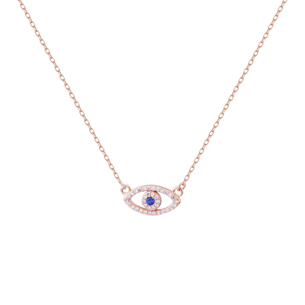 Crystal Pave Evil Eye Chain Choker Necklace - Bolenvi Pandora Disney Chamilia Jewelry 