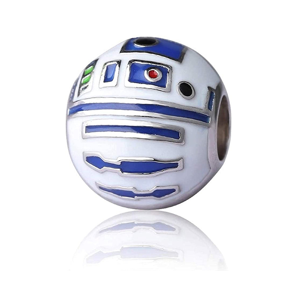 R2-D2 Robot Sterling Silver Dangle Pendant Bead Charm - Bolenvi Pandora Disney Chamilia Jewelry 