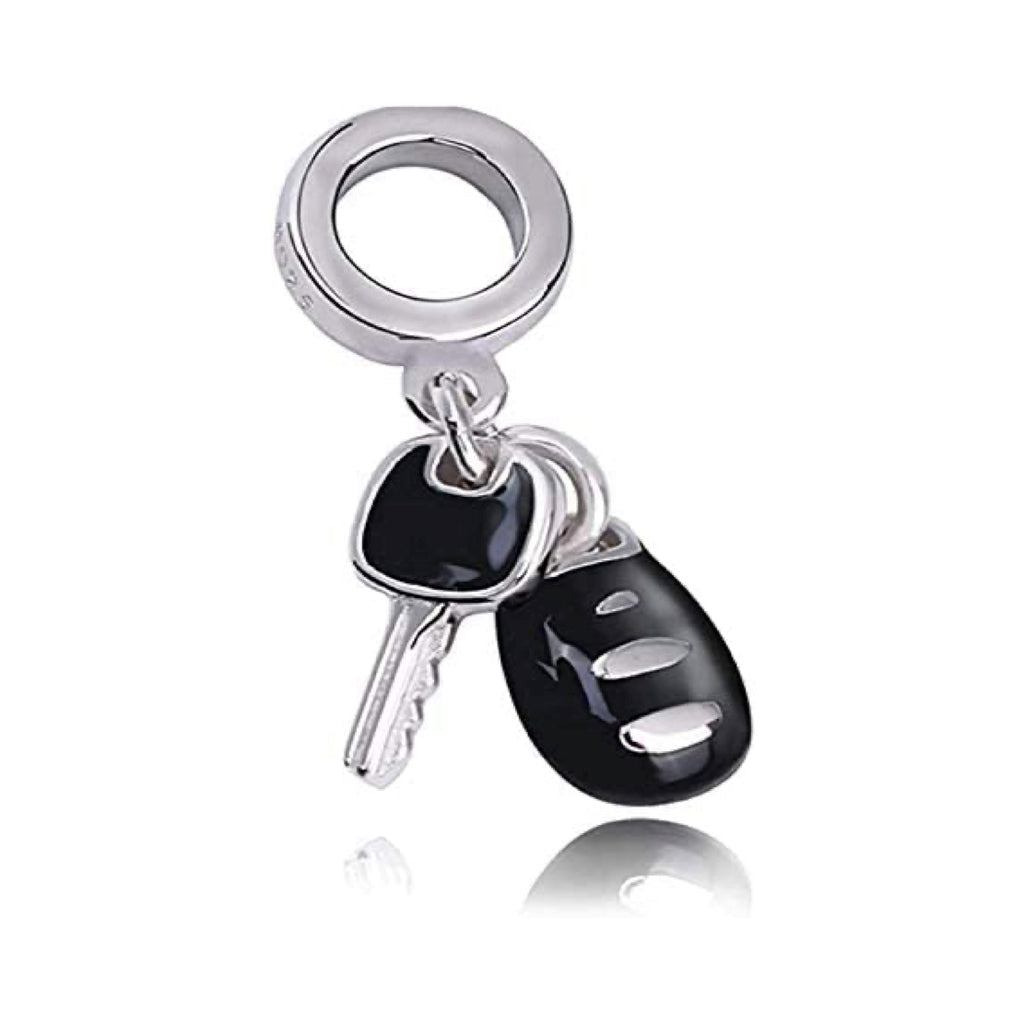 Car Keys Sterling Silver Dangle Pendant Bead Charm - Bolenvi Pandora Disney Chamilia Jewelry 