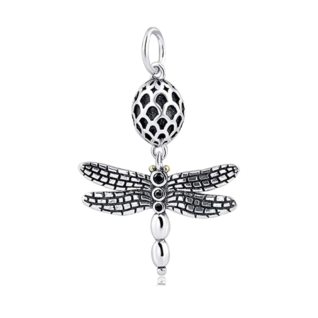 Realistic Dragonfly Sterling Silver Dangle Pendant Bead Charm - Bolenvi Pandora Disney Chamilia Cartier Tiffany Charm Bead Bracelet Jewelry 