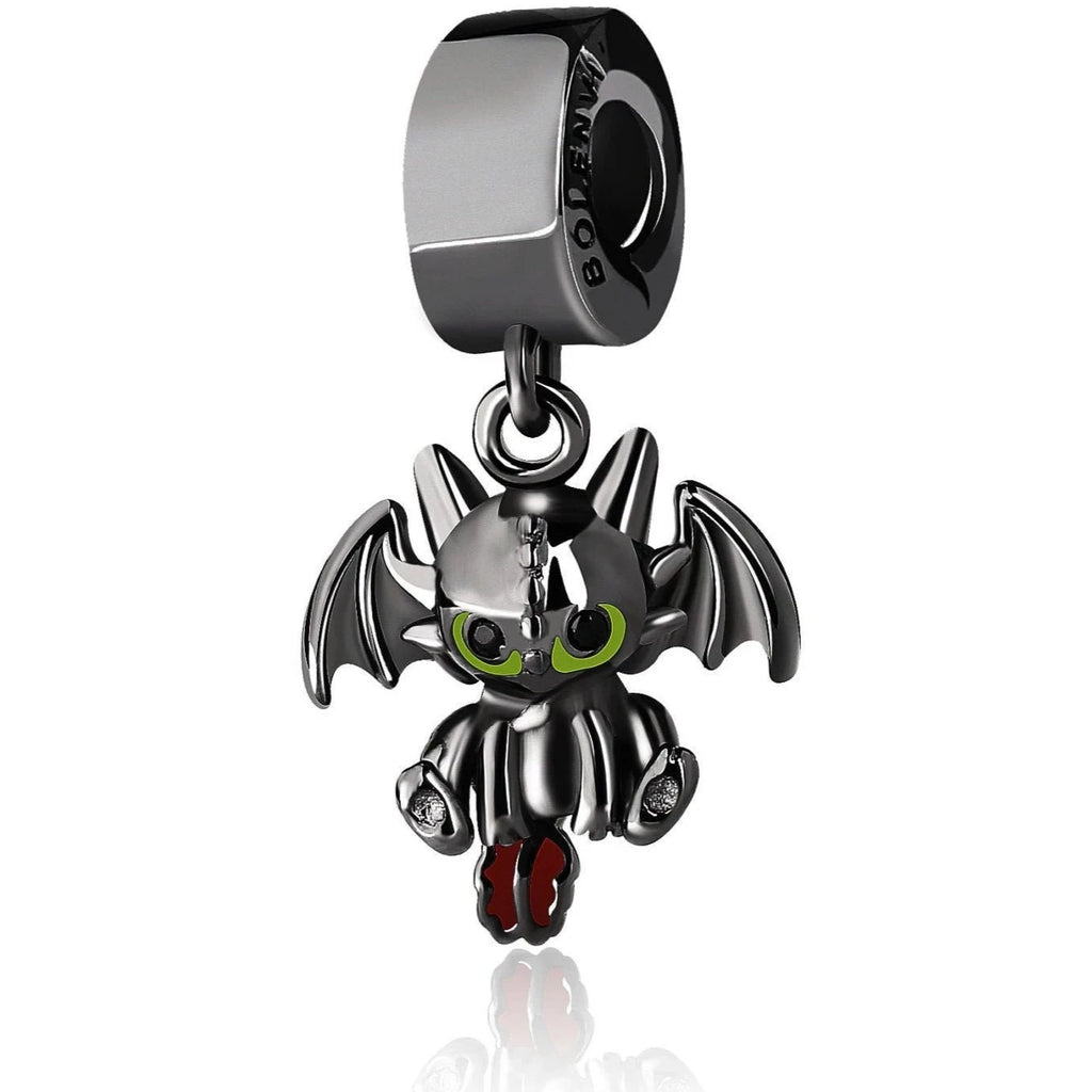 Toothless Dragon Sterling Silver Dangle Pendant Bead Charm - Bolenvi Pandora Disney Chamilia Jewelry 