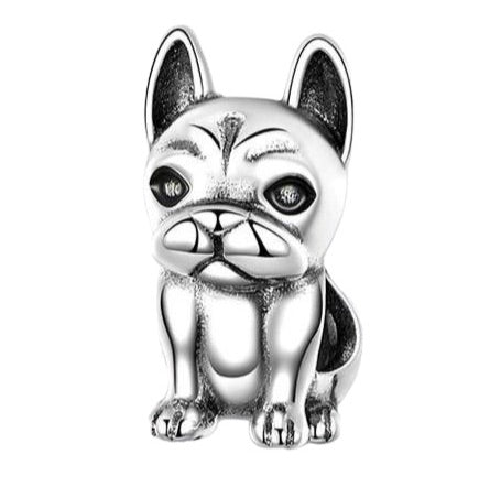 Sitting French Bulldog Dog Sterling Silver Dangle Pendant Bead Charm - Bolenvi Pandora Disney Chamilia Jewelry 