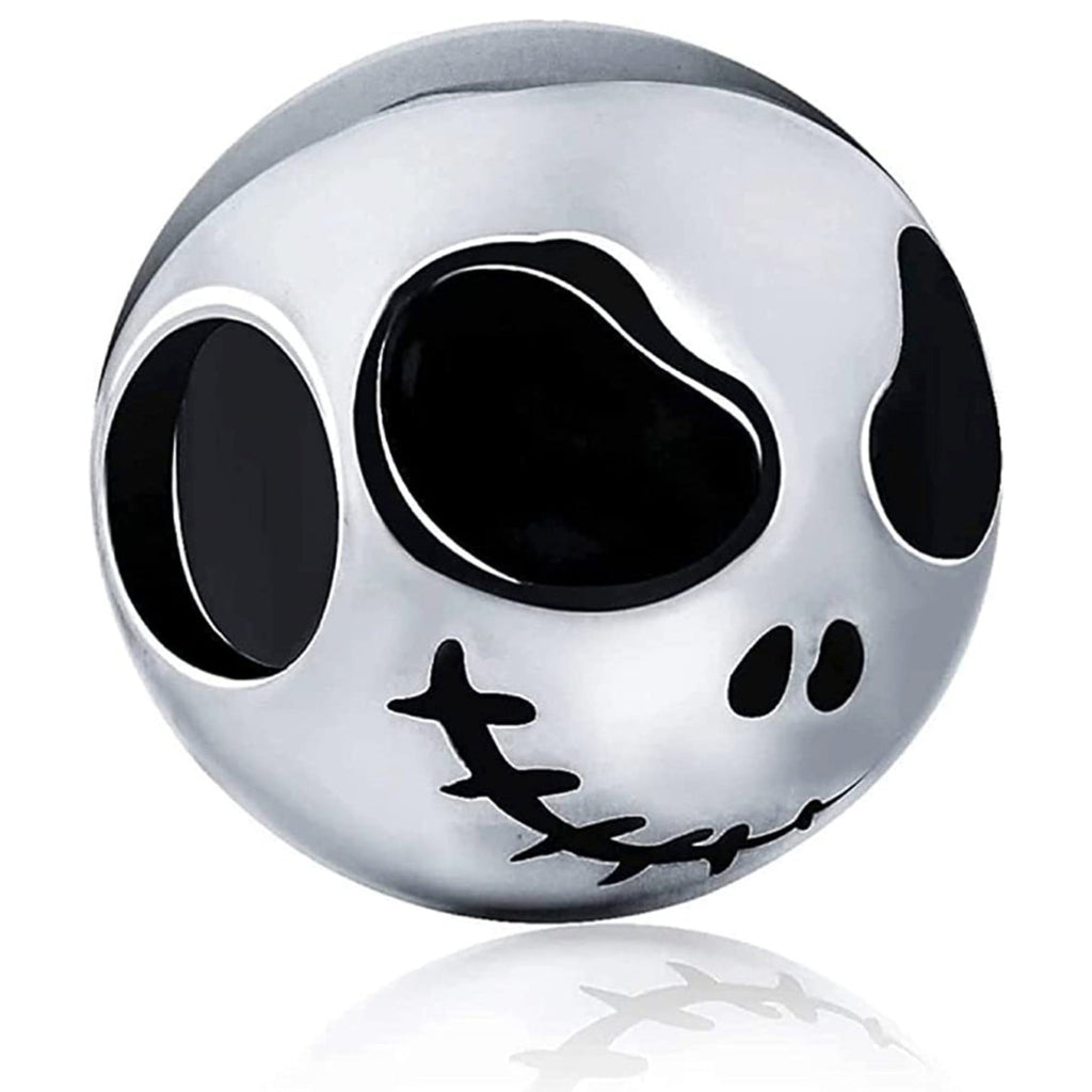 Jack Skellington Sterling Silver Bead Charm - Bolenvi Pandora Disney Chamilia Cartier Tiffany Charm Bead Bracelet Jewelry 